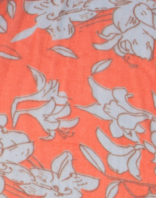 Fabric image - Amato - Orange Lily Printed Wool Silk Scarf