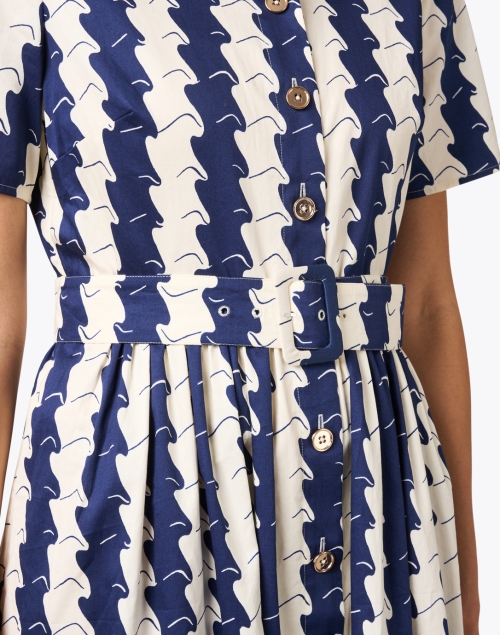 Extra_1 image - L.K. Bennett - Calder Navy and White Striped Shirt Dress