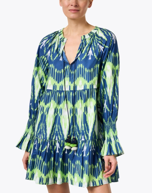 Front image - Figue - Bella Blue and Green Printed Dress