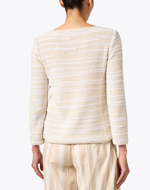 Back image - Amina Rubinacci - Beige Cotton Textured Sweater