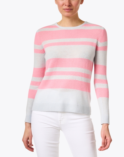 Front image - Jumper 1234 -  Pink and Light Blue Cashmere Sweater
