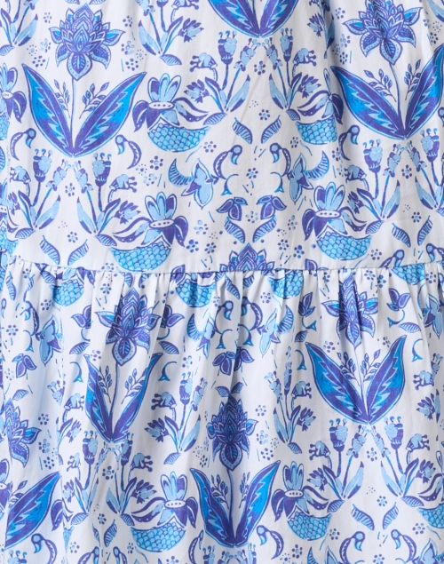 Fabric image - Sail to Sable - Blue and White Print Smocked Cotton Dress