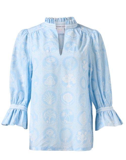 Product image - Gretchen Scott - Periwinkle and White Print Tunic Top
