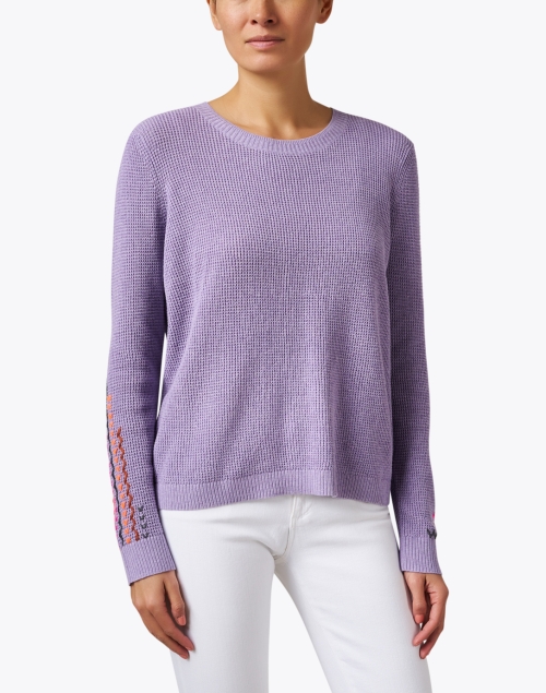 Front image - Lisa Todd - Purple Stitch Cotton Sweater