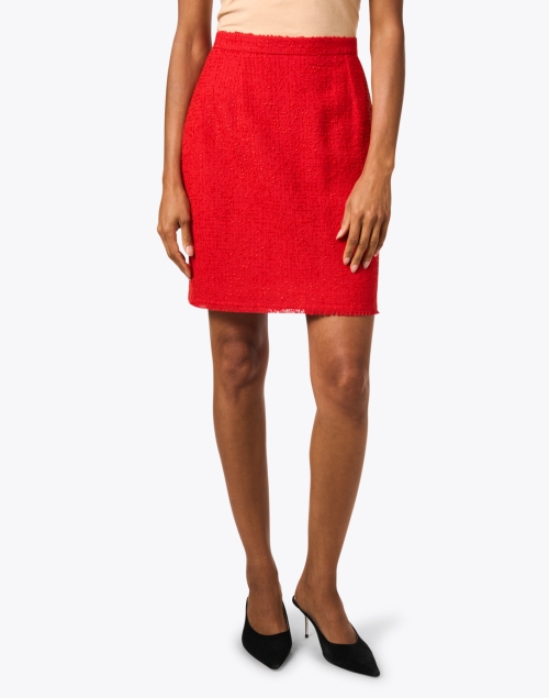 Front image - L.K. Bennett - Saskia Red Tweed Skirt