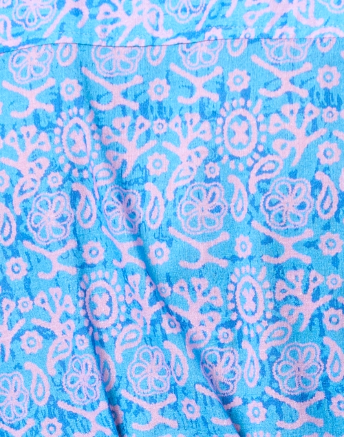 Fabric image - Bella Tu - Blue Print Embroidered Shirt Dress