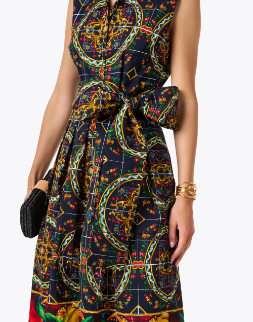 Extra_1 image - Samantha Sung - Audrey Navy Tile Print Dress