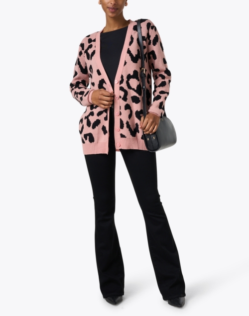 Look image - Madeleine Thompson - Cecelia Pink Leopard Print Wool Cashmere Cardigan