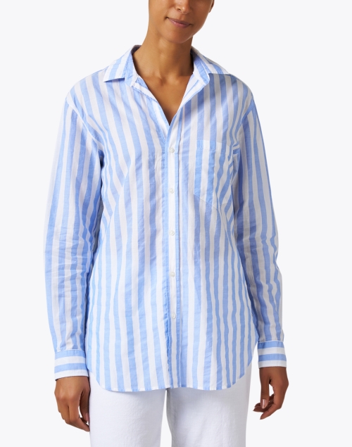 Front image - Frank & Eileen - Joedy Blue and White Stripe Poplin Shirt