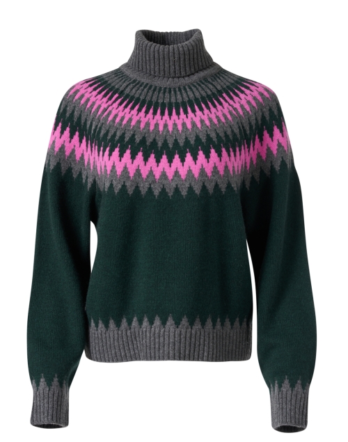 Product image - Jumper 1234 - Green and Pink Nordic Wool Cashmere Sweater