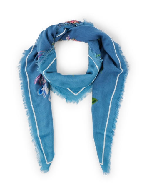 Product image - St. Piece - Trinity Blue Floral Wool Cashmere Scarf