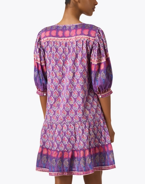 Back image - Bell - Holly Purple Print Dress