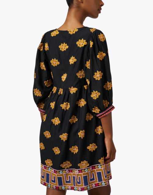 Back image - Oliphant - Black Multi Print Cotton Dress