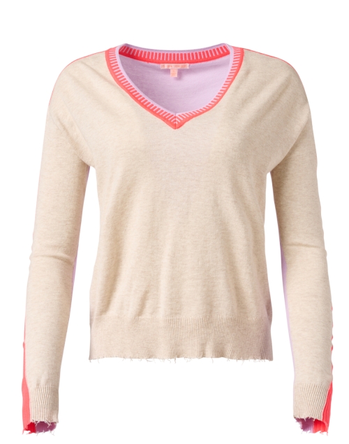 Product image - Lisa Todd - Beige Multi Color Block Cotton Sweater