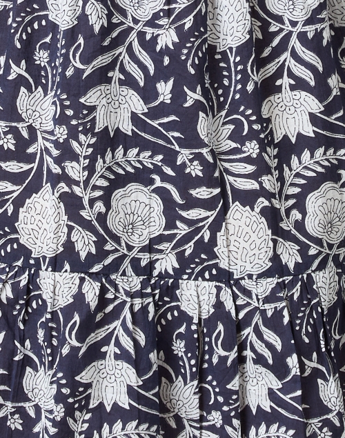 Fabric image - Jude Connally - Monaco Navy and White Floral Cotton Dress