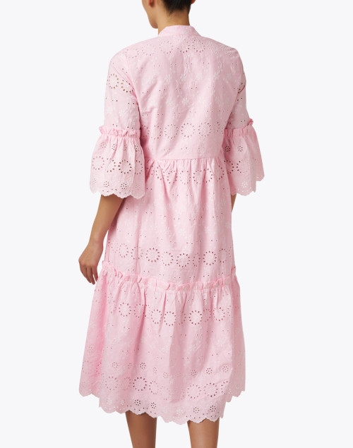Back image - Sail to Sable - Pink Cotton Eyelet Midi Dress
