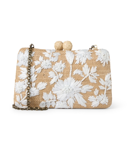Extra_1 image - SERPUI - Charlotte Tan Floral Embroidered Clutch