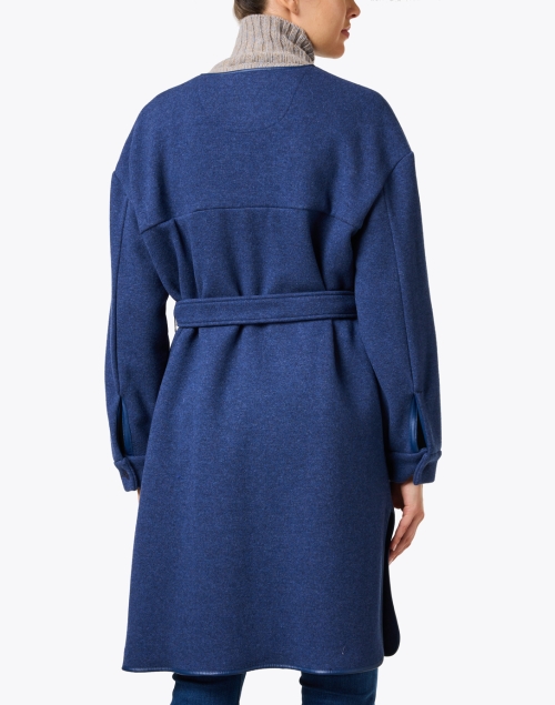 Back image - Max Mara Leisure - Obice Blue Wool Blend Belted Coat
