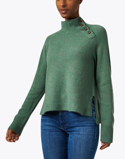 Front image - Cortland Park - Parker Green Cashmere Sweater
