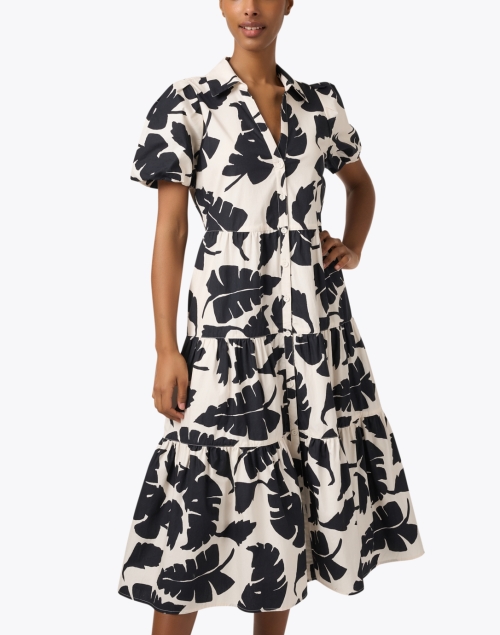 Front image - Brochu Walker - Havana Black and White Print Midi Dress