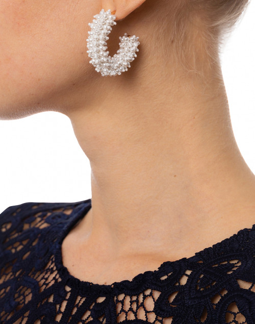 Look image - Mignonne Gavigan - Taylor White and Gold Mini Hoop Earrings