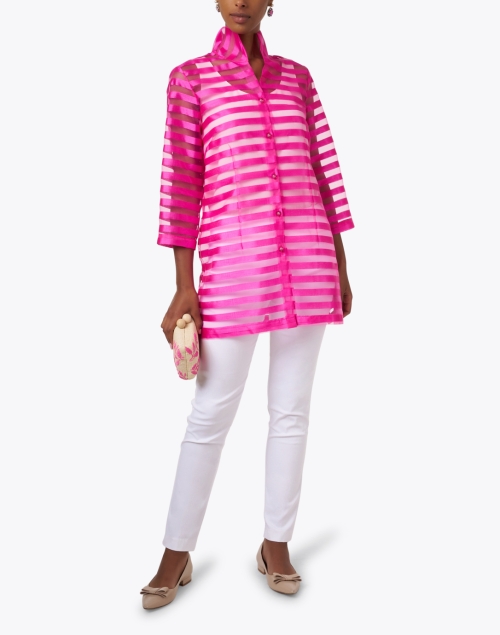 Rita Pink Striped Silk Jacket