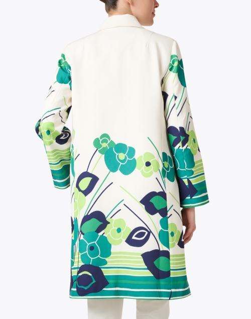 Back image - Frances Valentine - Balmacaan Green Multi Floral Coat