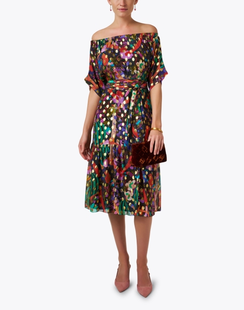 Extra_1 image - Soler - Sophie Black Multi Print Silk Georgette Dress 