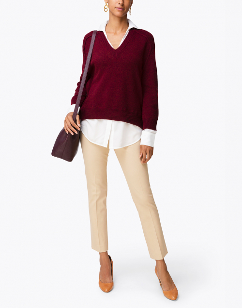 Barolo Red Sweater with White Underlayer