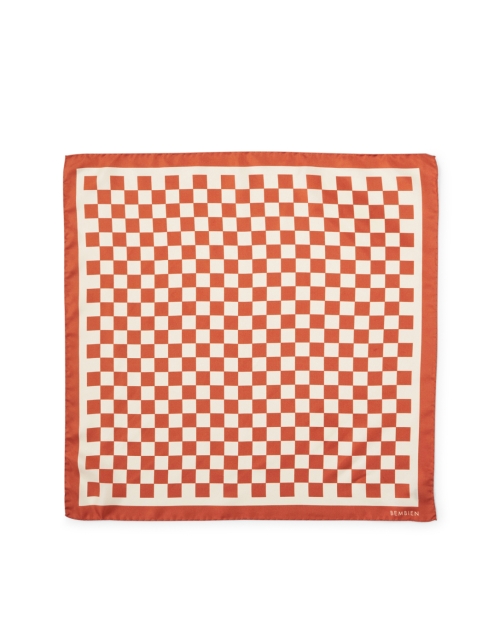 Front image - Bembien - Alessia Red Check Silk Twill Scarf