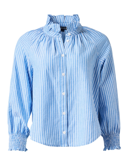 Product image - Veronica Beard - Calisto Blue Striped Cotton Blouse