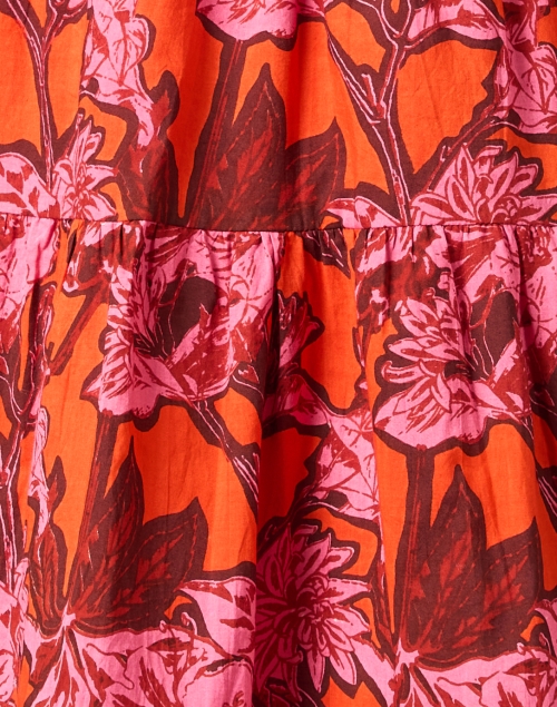 Fabric image - Ro's Garden - Rene Red Floral Print Cotton Dress