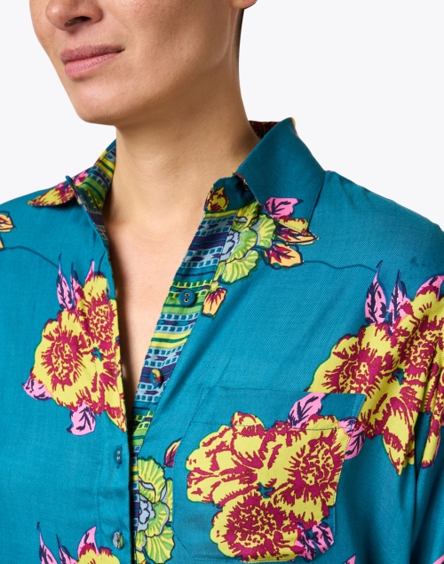 Extra_1 image - Lisa Corti - Ube Blue Multi Print Shirt