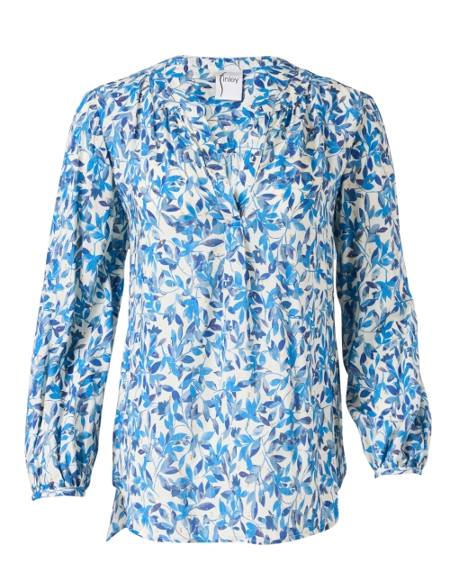 Product image - Finley - Stephanie Blue and Gold Fleck Floral Top