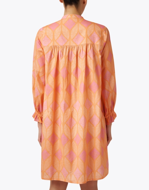 Back image - Ro's Garden - Talia Orange and Pink Print Dress