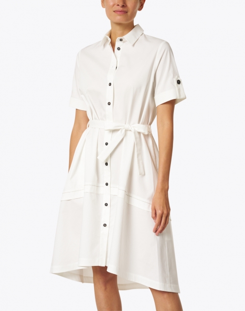 Front image - Peserico - White Stretch Cotton Shirt Dress