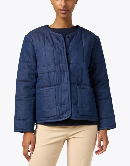 Front image - A.P.C. - Indigo Quilted Reversible Jacket