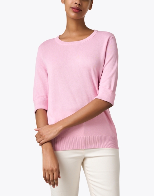 Front image - Repeat Cashmere - Pink Cotton Blend Sweater
