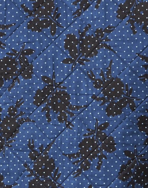 Fabric image - Soler - Elsa Navy and Black Floral Print Quilted Cotton Jacket