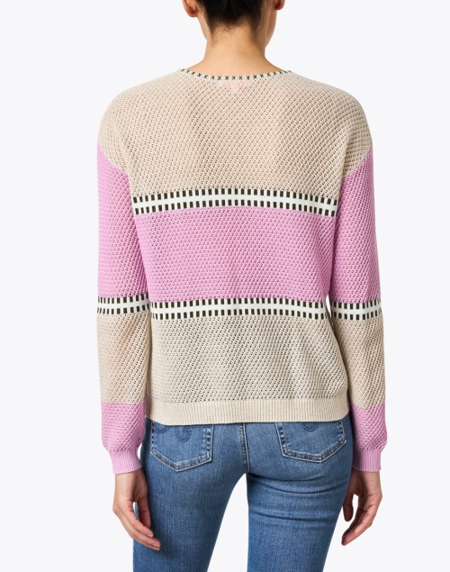Back image - Lisa Todd - Pink and Beige Cotton Sweater