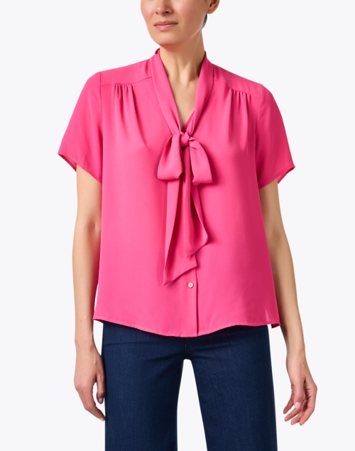 Front image - Weill - Mona Pink Tie Neck Blouse