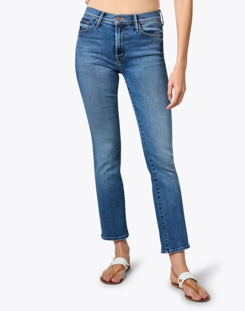 Front image - Mother - The Insider Medium Wash Ankle Jean