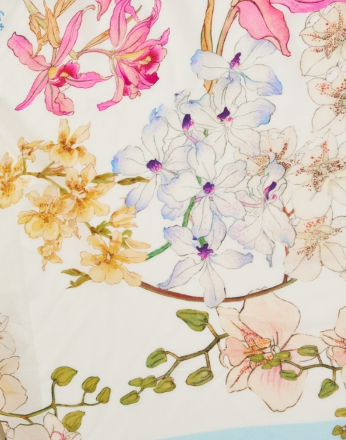 Fabric image - St. Piece - Talia White Multi Floral Wool Cashmere Scarf