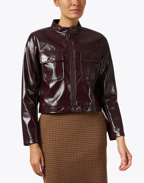 Front image - Elliott Lauren - Brown Patent Leather Jacket