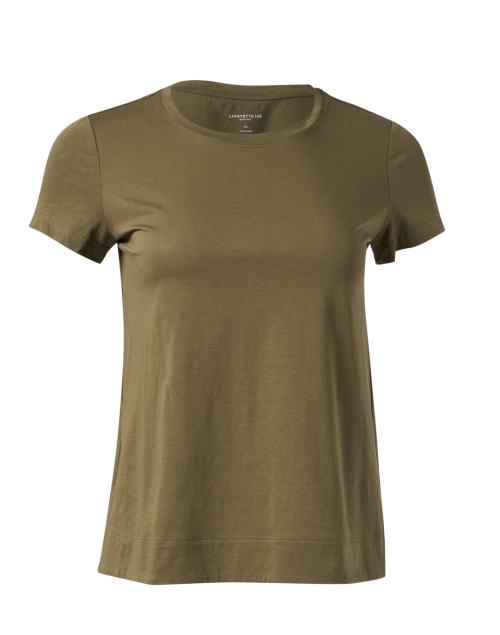 Product image - Lafayette 148 New York - Modern Olive Green Cotton Tee