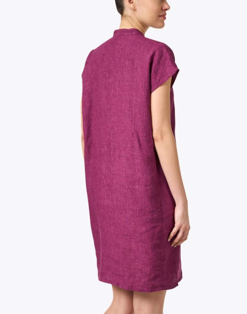 Back image - Eileen Fisher - Purple Linen Dress