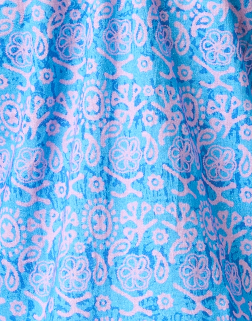Fabric image - Bella Tu - Blue and Purple Print Cotton Tunic Top