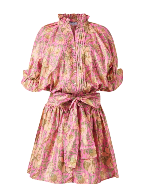 Product image - Juliet Dunn - Pink and Yellow Print Cotton Lamé Dress
