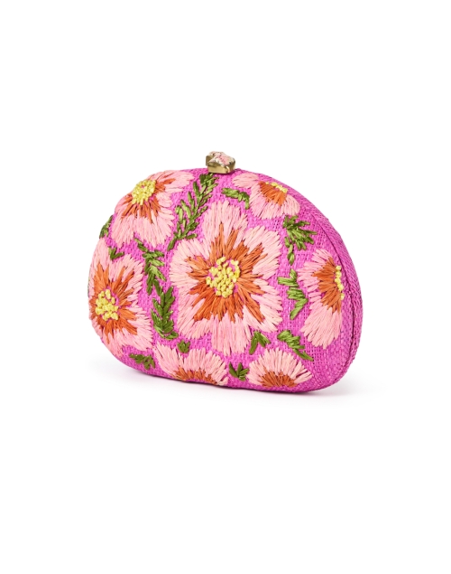 Front image - Rafe - Berna Pink Embroidered Clutch 
