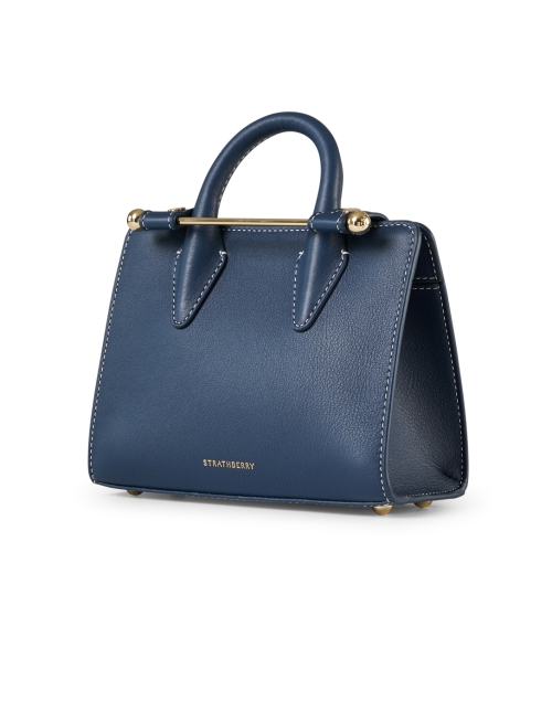 Front image - Strathberry - Navy Leather Nano Tote Handbag